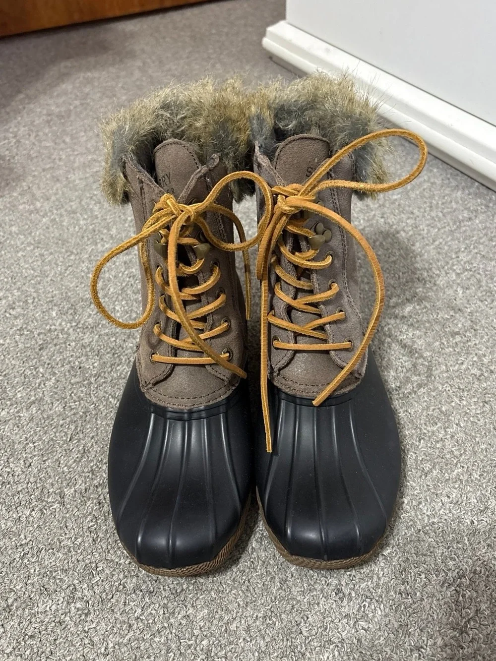 Sperry Brown and Black Top-Sider Duck Boots